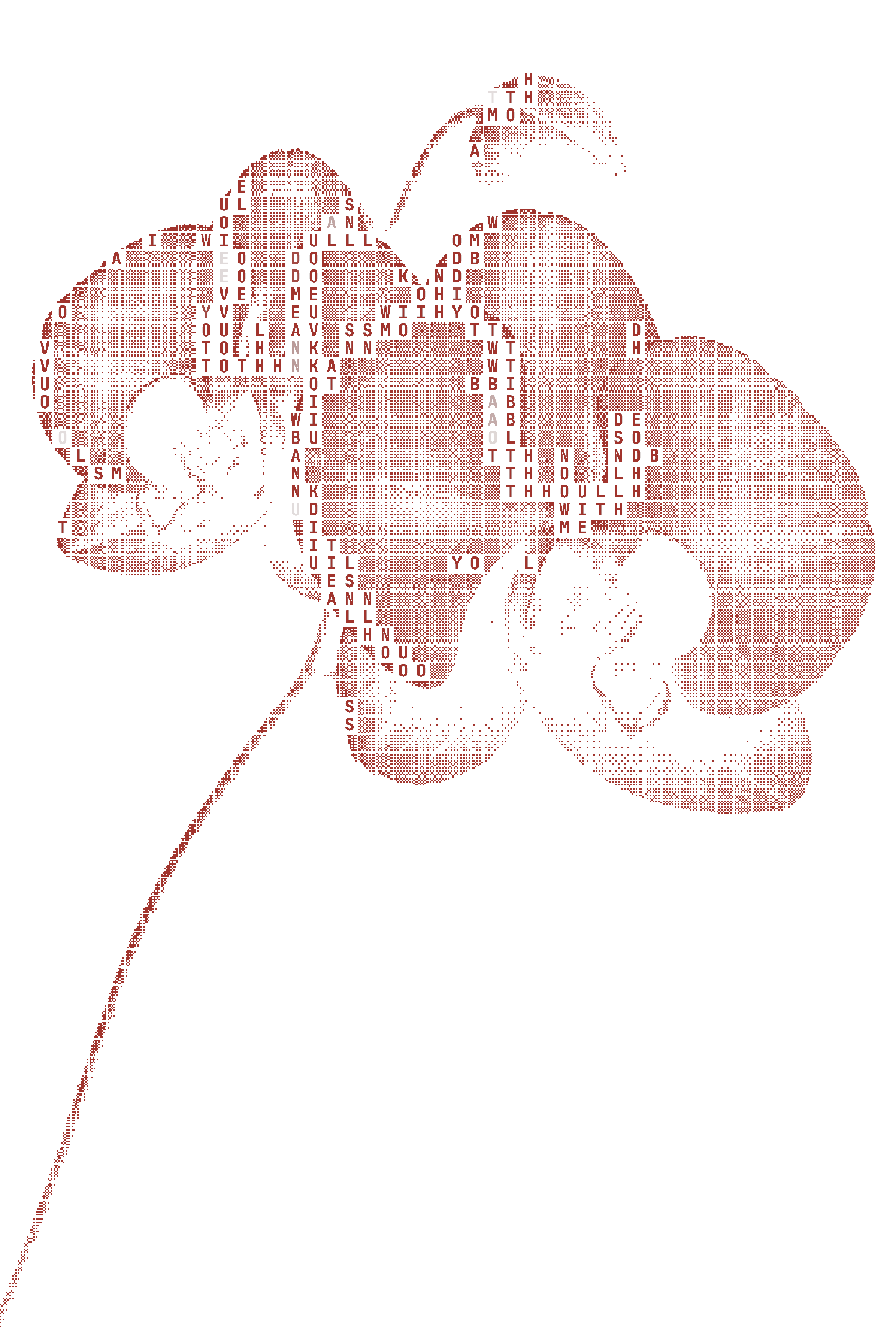 Orchid rendered in typographic characters